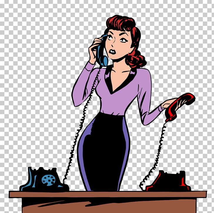 Secretary PNG, Clipart, Blue, Business Woman, Call, Cartoon, Comics Free PNG Download