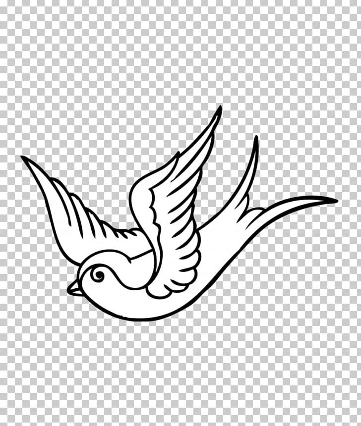 Swallow Tattoo Colombe Drawing Coloring Book PNG, Clipart, Beak, Beauty, Bird, Black, Black And White Free PNG Download