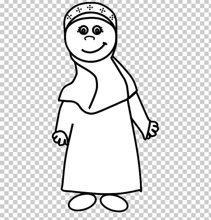 Hijab Muslim PNG, Clipart, Art, Black And White, Child, Drawing, Eid Alfitr Free PNG Download