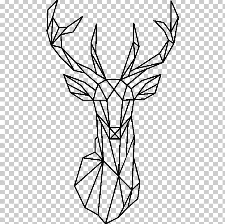 Deer Wall Decal Geometry Antler PNG, Clipart, Animals, Antler, Art, Artwork, Black And White Free PNG Download