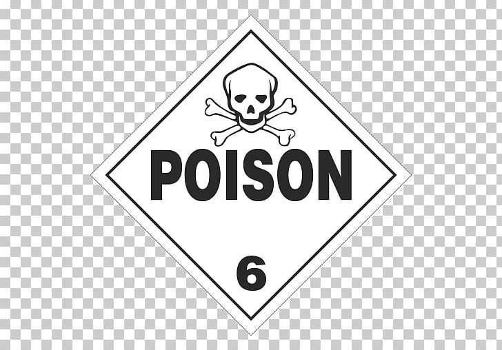 Dangerous Goods Placard HAZMAT Class 6 Toxic And Infectious Substances Toxicity United States Department Of Transportation PNG, Clipart, Angle, Black, Black And White, Brand, Decal Free PNG Download