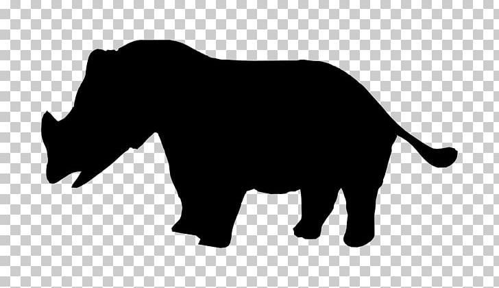 Rhinoceros Elephant Silhouette PNG, Clipart, Animal, Animals, Bear, Black, Black And White Free PNG Download