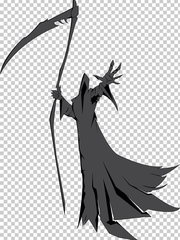 Death Silhouette Drawing PNG, Clipart, Animals, Azrael, Beak, Bird, Black And White Free PNG Download