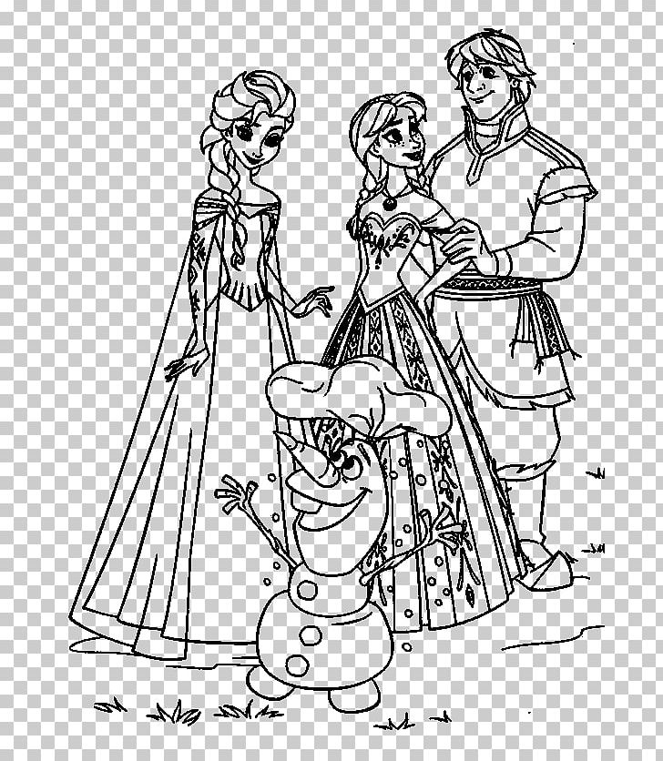 Elsa Anna Olaf Coloring Book Frozen PNG, Clipart, Arm, Art, Black And White, Book, Cartoon Free PNG Download