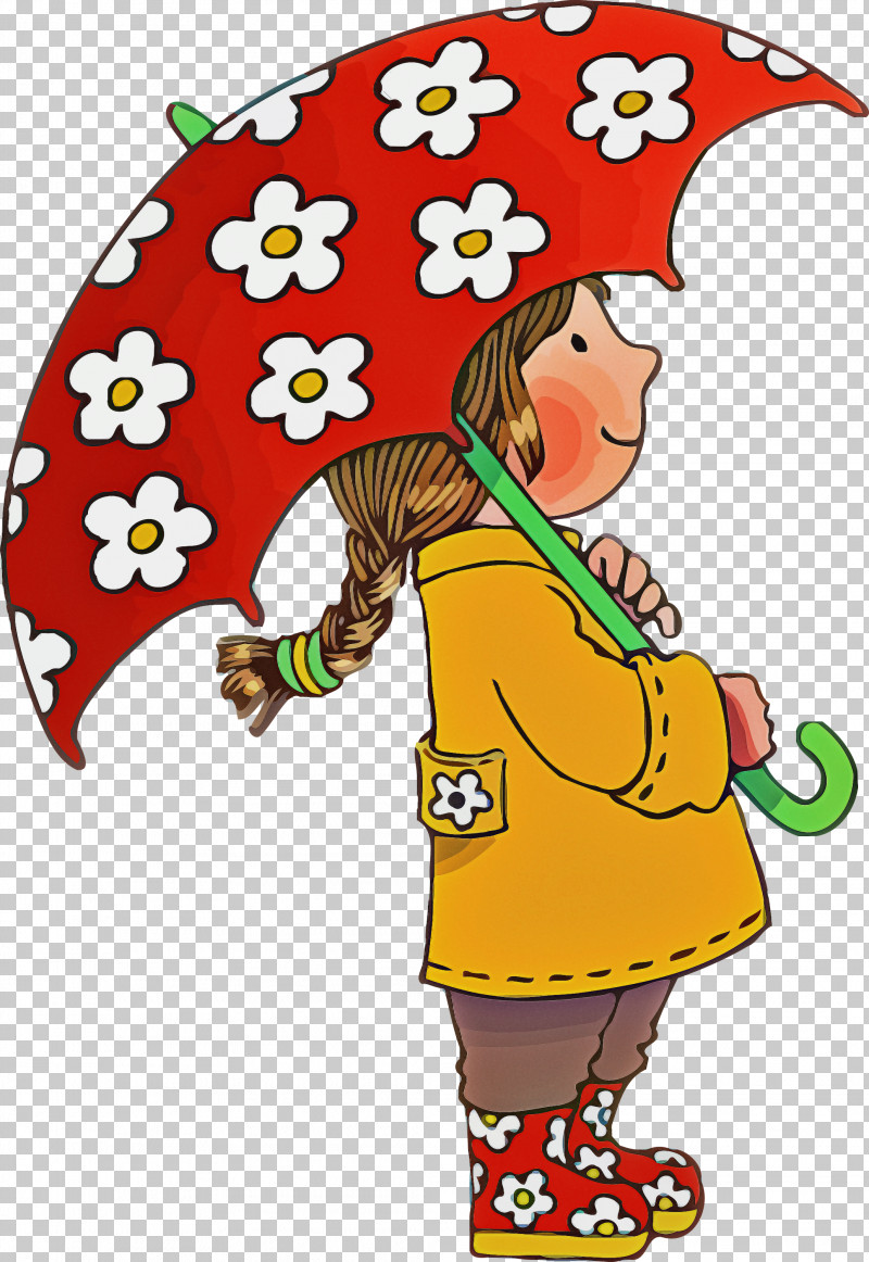 Girl Flower Umbrella Autumn PNG, Clipart, Autumn, Cartoon, Flower Umbrella, Girl, Happy Free PNG Download