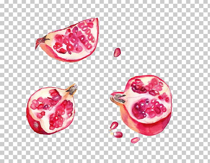 Pomegranate Strawberry Fruit Watercolor Painting PNG, Clipart, Auglis, Cartoon Pomegranate, Food, Fruchtsaft, Fruit Nut Free PNG Download