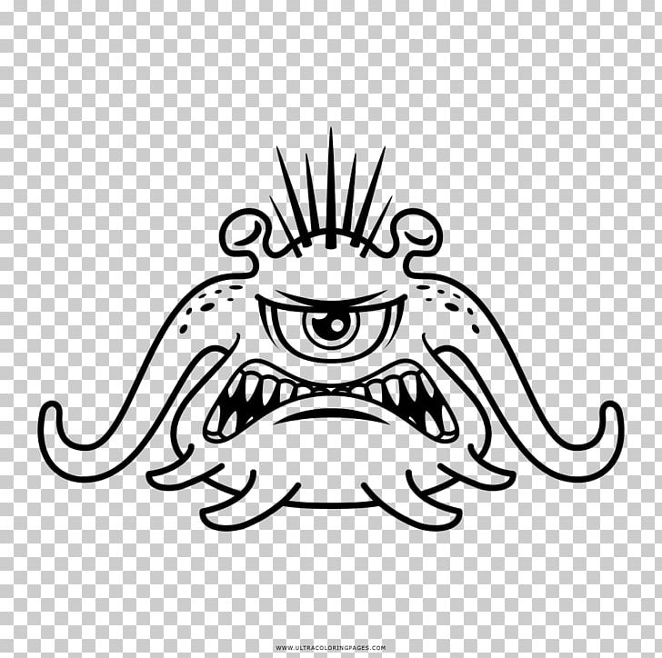 Black And White Drawing Monster Coloring Book PNG, Clipart, Animal, Artwork, Black, Black And White, Cartoon Free PNG Download