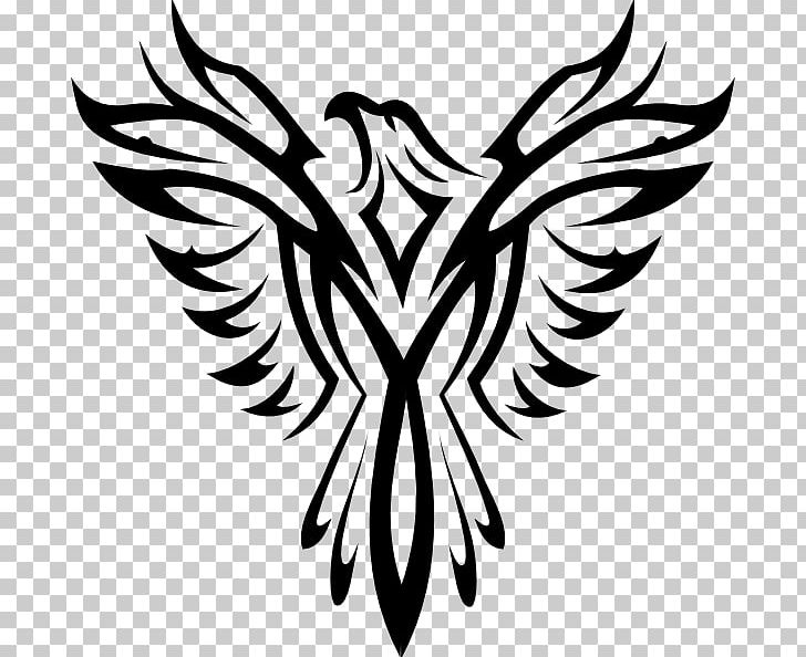 Phoenix Symbol PNG, Clipart, Beak, Bird, Bird Of Prey, Black And White, Branch Free PNG Download