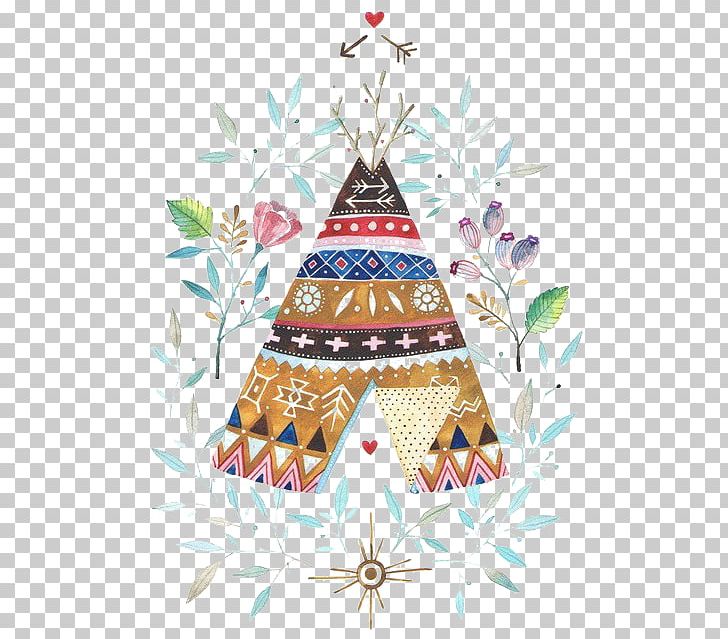 Tipi Watercolor Painting Indigenous Peoples Of The Americas Native Americans In The United States Illustration PNG, Clipart, Art, Camping, Christmas Decoration, Christmas Ornament, Circus Tent Free PNG Download