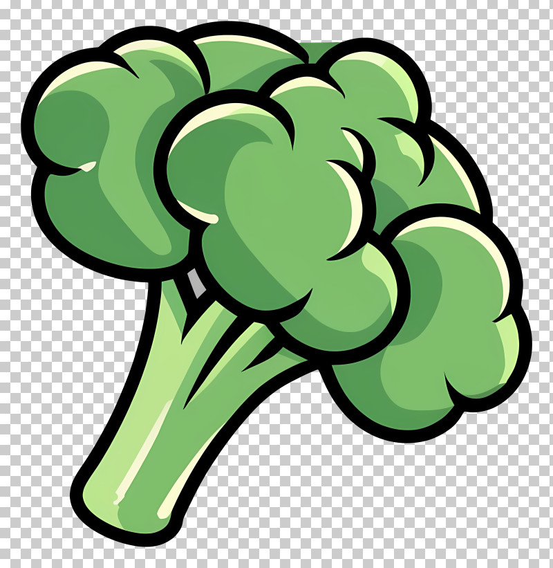 Broccoli - Cartoon Illustration Of Fresh Green Broccoli PNG