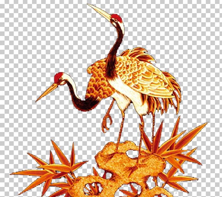 Red-crowned Crane Bird Ink Wash Painting Chinoiserie PNG, Clipart, Architecture, Art, Beak, Bird, China Free PNG Download