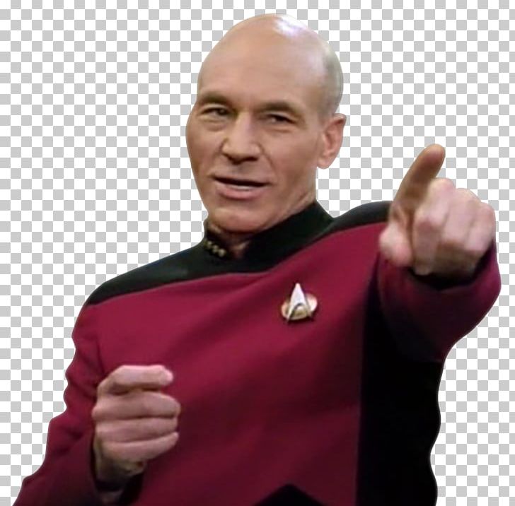 Patrick Stewart Jean-Luc Picard Star Trek: The Next Generation Meme James T. Kirk PNG, Clipart, Actor, Bachelor, Dress, Finger, Hand Free PNG Download