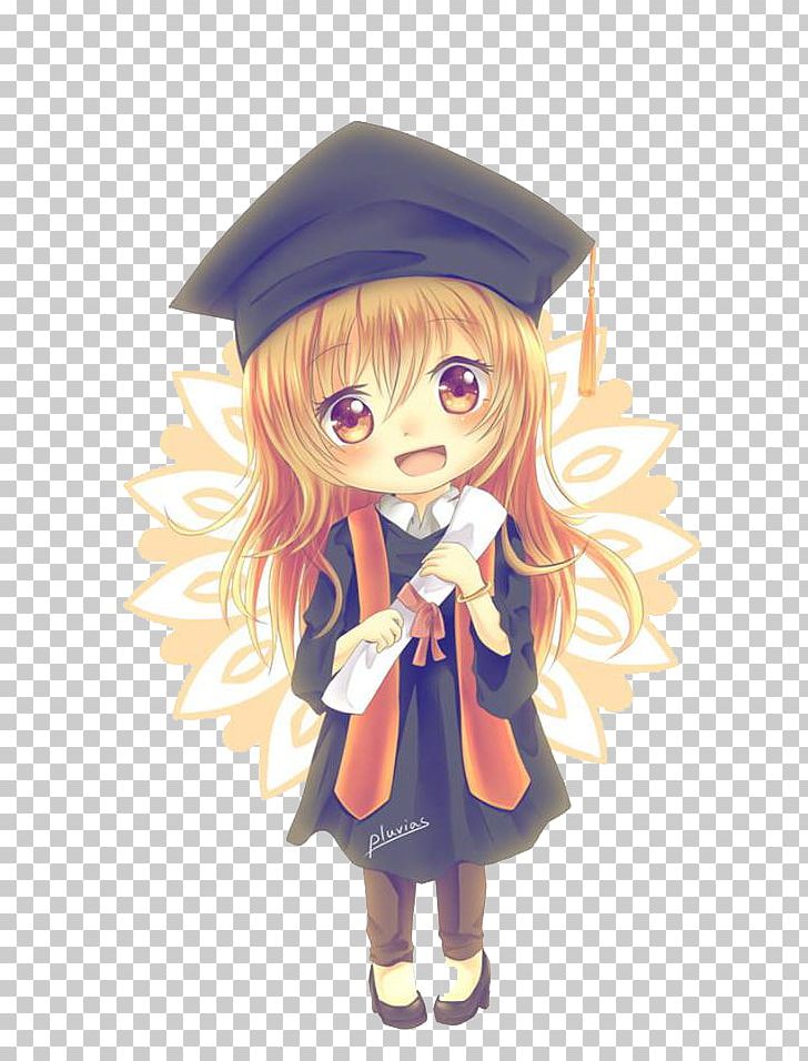 Chibi Drawing Graduation Ceremony Anime Art PNG, Clipart, Anime, Art, Brown Hair, Cartoon, Chibi Free PNG Download