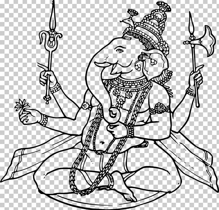 Ganesha Shiva Religion Hinduism PNG, Clipart, Art, Black And White, Brahman, Coloring Book, Drawing Free PNG Download