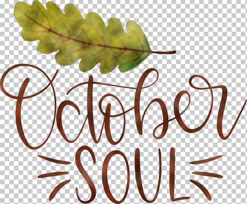 October Soul October PNG, Clipart, Biology, Calligraphy, Fruit, Leaf, Logo Free PNG Download