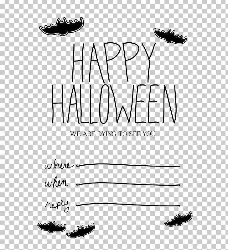 Wedding Invitation Halloween Party Convite PNG, Clipart, Area, Art, Birthday, Black, Black And White Free PNG Download