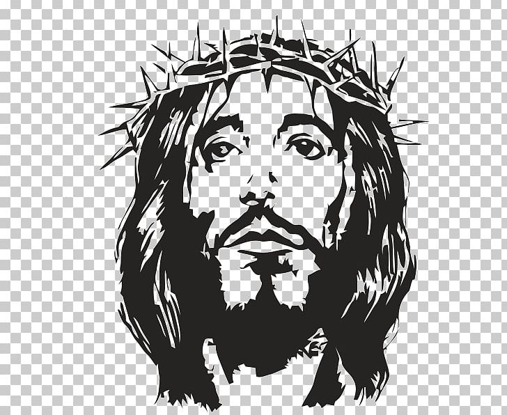 Crown Of Thorns Christianity Christian Cross Holy Face Of Jesus Bible PNG, Clipart, Art, Artwork, Beard, Bible, Black And White Free PNG Download