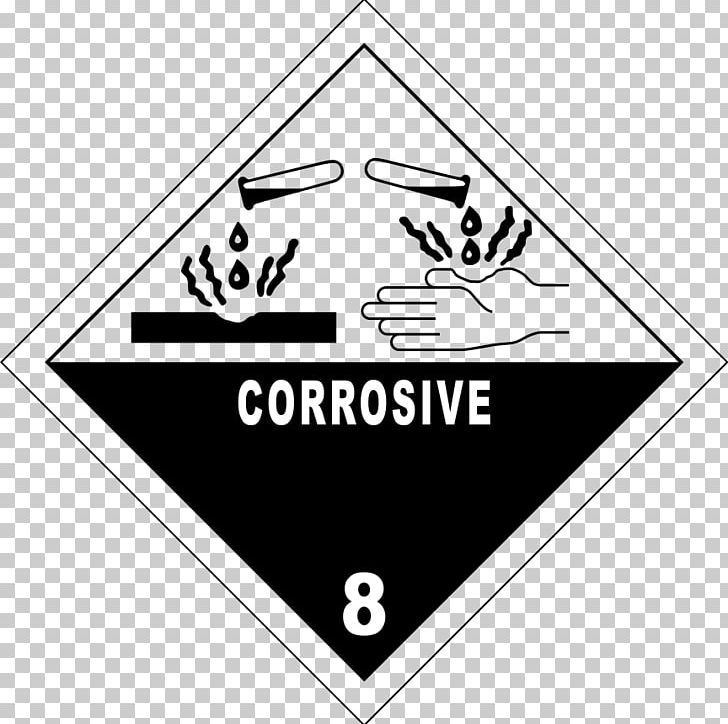 HAZMAT Class 8 Corrosive Substances Dangerous Goods ADR UN Number PNG, Clipart, Adr, Angle, Area, Black, Black And White Free PNG Download
