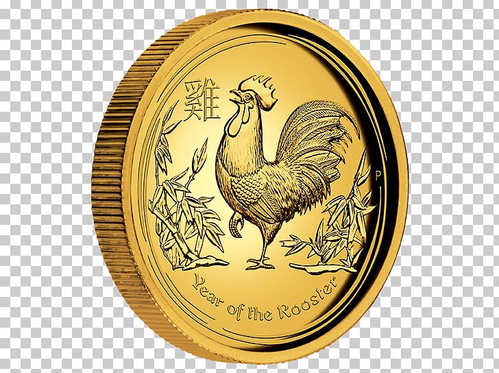 Rooster Perth Mint Gold Coin Gold Coin PNG, Clipart, 2017, Animal, Bird, Bullion, Chicken Free PNG Download