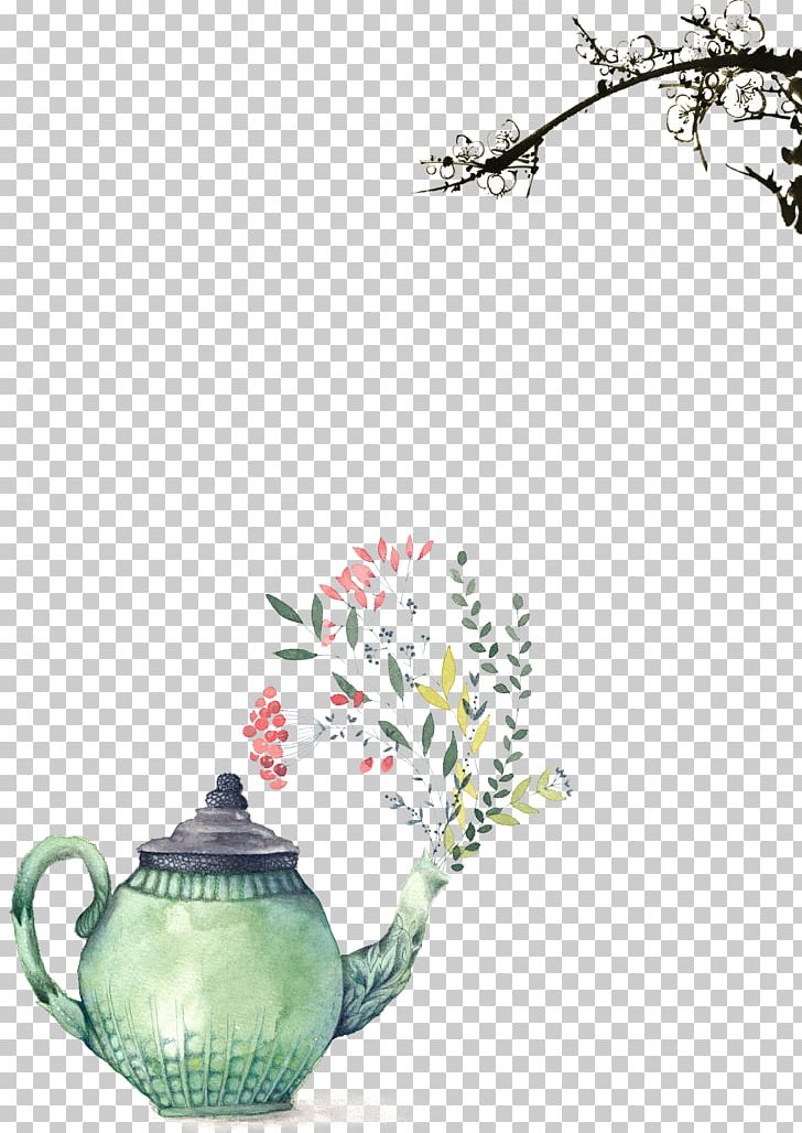 Teapot Watercolor Painting Printmaking Illustration PNG, Clipart, Border, Border Frame, Branch, Certificate Border, Chinese Free PNG Download