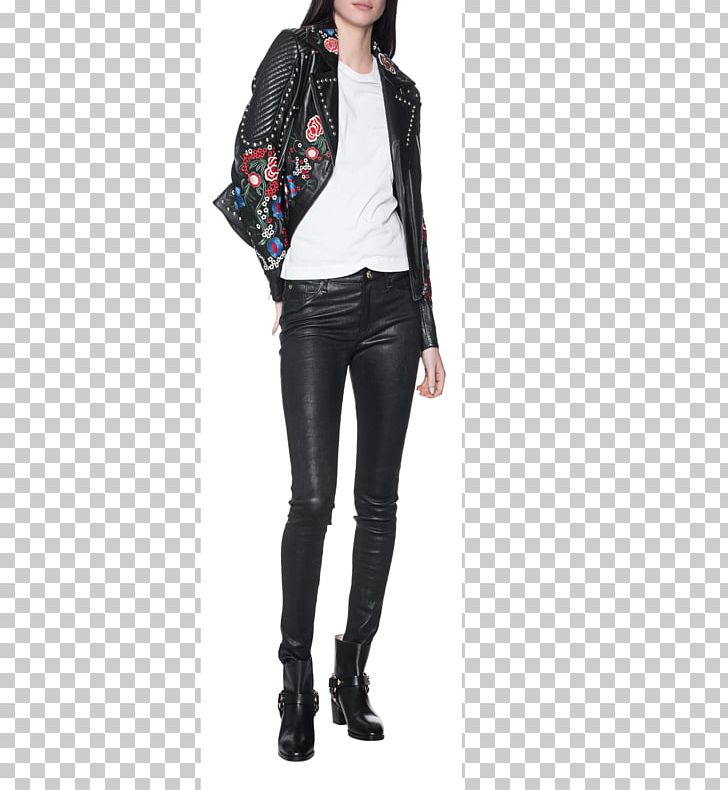 Leather Jacket Waist Leggings Jeans Sleeve PNG, Clipart, Block Heels, Clothing, Jacket, Jeans, Joint Free PNG Download