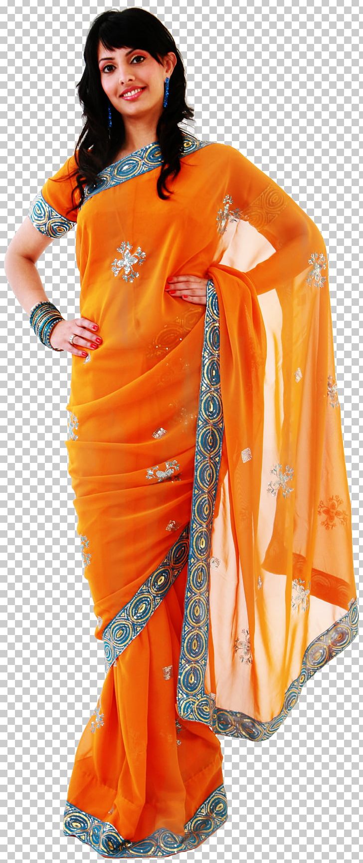 Sari Shoulder Orange S.A. Woman Costume PNG, Clipart, Abdomen, Clothing, Costume, Female, Orange Free PNG Download