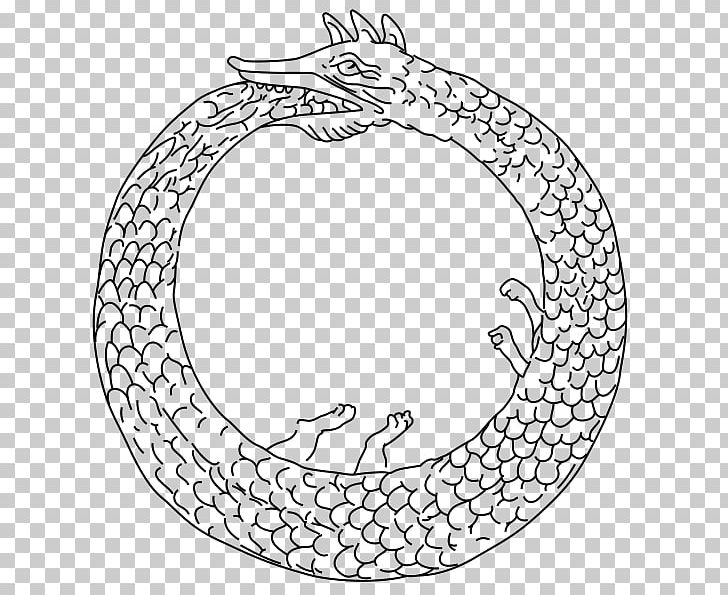 Ouroboros PNG, Clipart, Area, Black And White, Circle, Dragon Totem, Drawing Free PNG Download