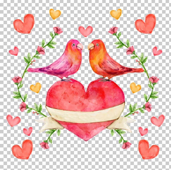 Lovebird Watercolor Painting PNG, Clipart, Bird, Clip Art, Download, Floral Design, Floristry Free PNG Download