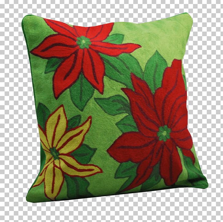 Throw Pillows Cushion Poinsettia Crewel Embroidery PNG, Clipart, Cotton, Craft, Crewel Embroidery, Cushion, Embroidery Free PNG Download