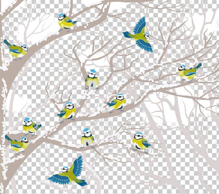 Bird Tree Winter PNG, Clipart, Animals, Area, Beak, Bird Cage, Birds Free PNG Download