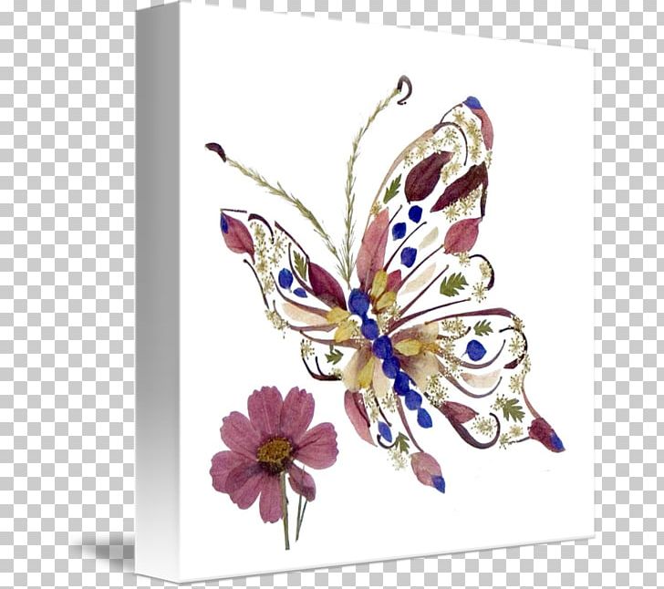 Pressed Flower Craft Floral Design Art Nouveau PNG, Clipart, Art, Art Nouveau, Brush Footed Butterfly, Canvas, Floral Design Free PNG Download