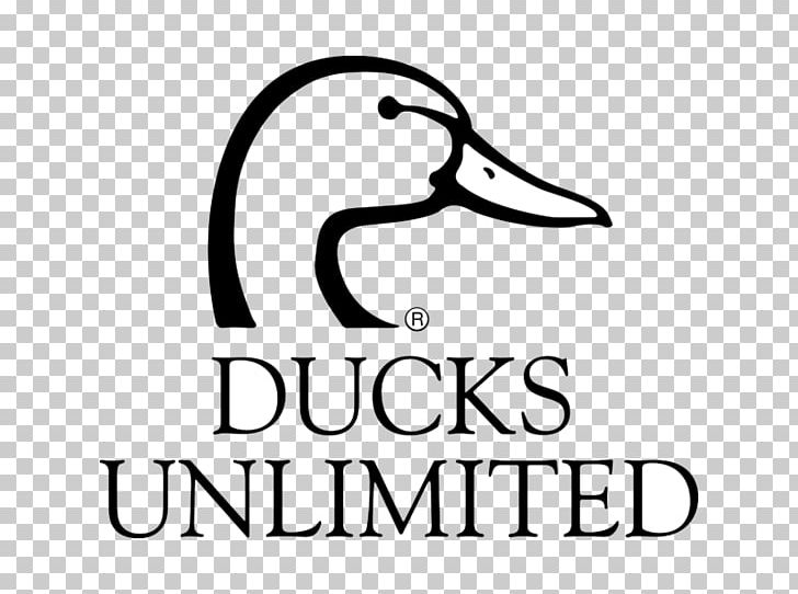 Ducks Unlimited Logo Water Bird Goose PNG, Clipart, Animals, Area, Beak, Black And White, Brand Free PNG Download