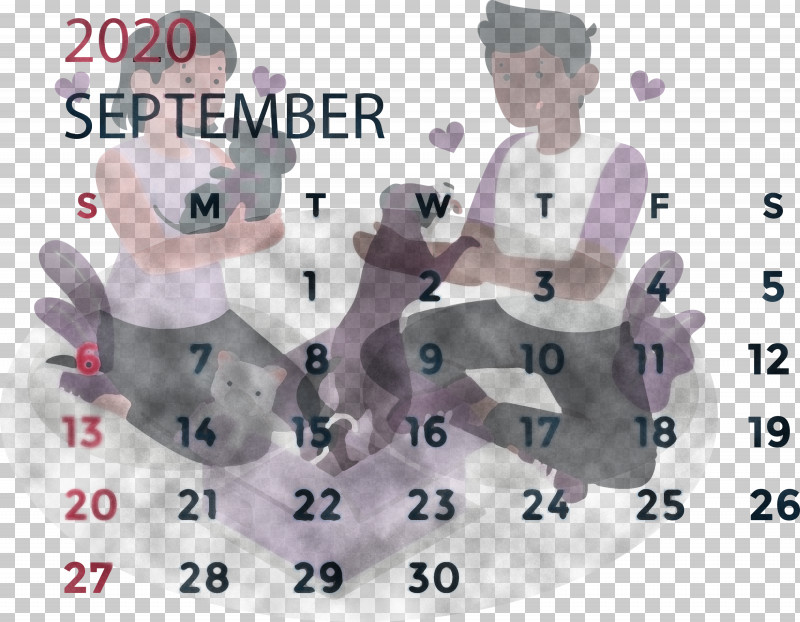 September 2020 Calendar September 2020 Printable Calendar PNG, Clipart, Behavior, Biology, Human, Meter, Purple Free PNG Download