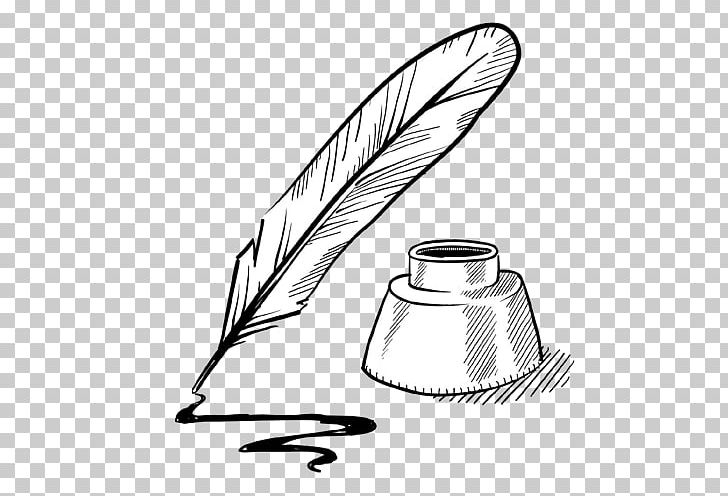 Paper Quill Drawing Inkwell Pen PNG, Clipart, Artwork, Black And White, Drawing, Feather, India Ink Free PNG Download
