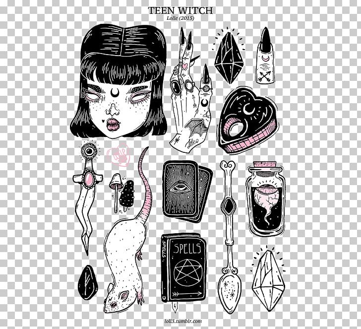 Teen Witch Drawing Witchcraft Sketch Illustration PNG, Clipart, Art, Black And White, Book Illustration, Book Of Shadows, Cartoon Free PNG Download