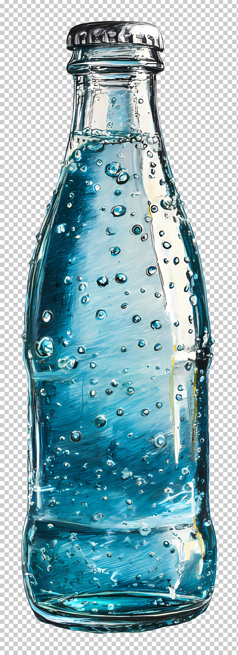 Sparkling Water - Soda Bottle With Bubbles PNG