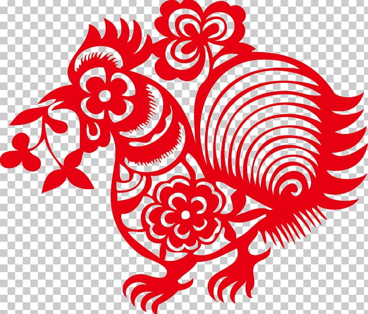 Chicken Chinese Zodiac Papercutting Chinese New Year PNG, Clipart, 2017, Animals, Chicken, Chicken Vector, Chicken Wings Free PNG Download