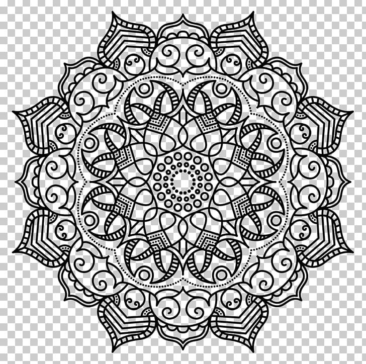 Mandala Coloring Book Meditation Pattern PNG, Clipart, Area, Art, Black And White, Buddhism, Chakra Free PNG Download
