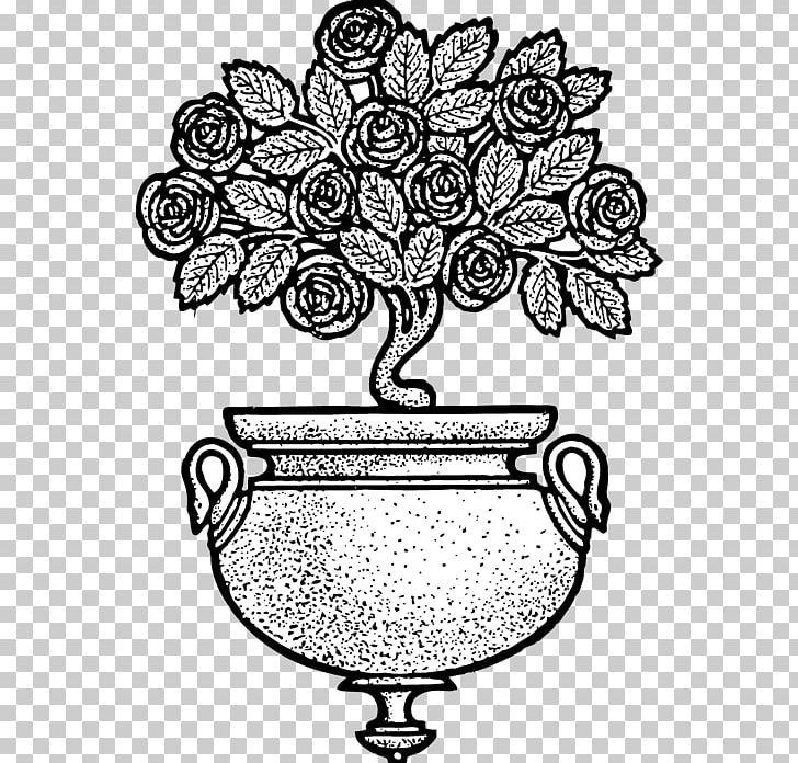 Floral Design Flowerpot Rose PNG, Clipart, Area, Art, Black And White, Clip, Color Free PNG Download