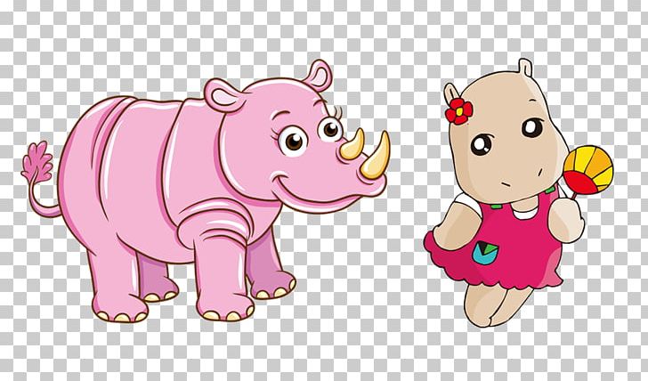 Rhinoceros Domestic Pig Hippopotamus Domestic Yak Cartoon PNG, Clipart, Animal, Animals, Anthropomorphic, Anthropomorphic Ox, Art Free PNG Download