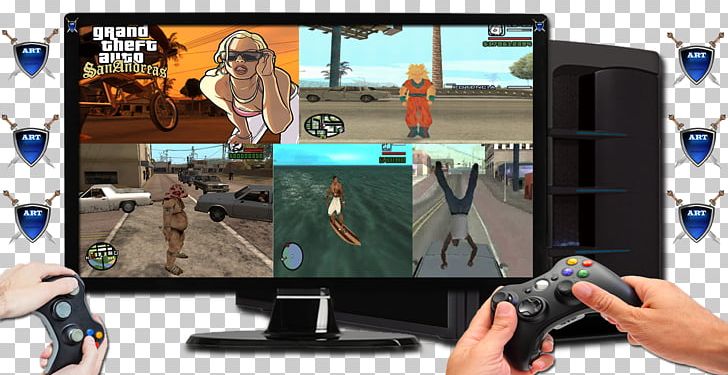 Grand Theft Auto: San Andreas Grand Theft Auto V Video Rockstar Games Personal Computer PNG, Clipart, Computer Monitor, Electronic Device, Electronics, Gadget, Game Controller Free PNG Download