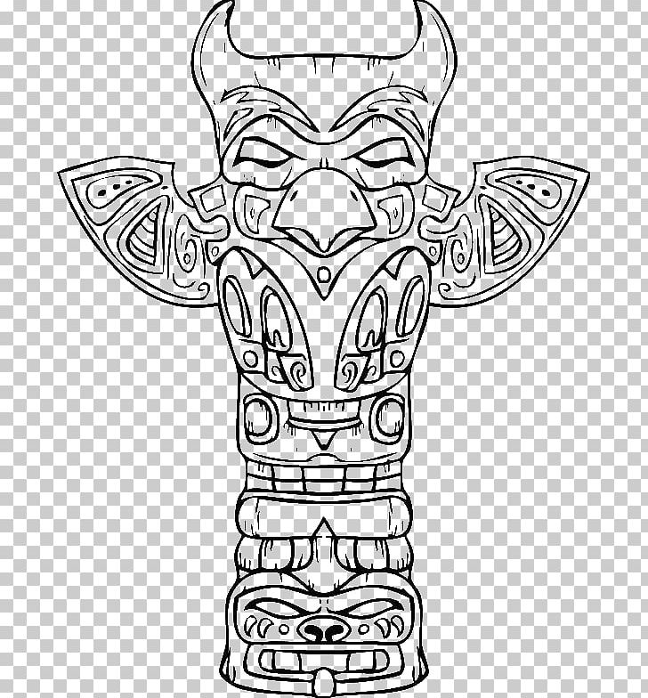 Totem Pole Drawing Coloring Book PNG, Clipart, Black, Black And White, Child, Coloring Book, Fictional Character Free PNG Download