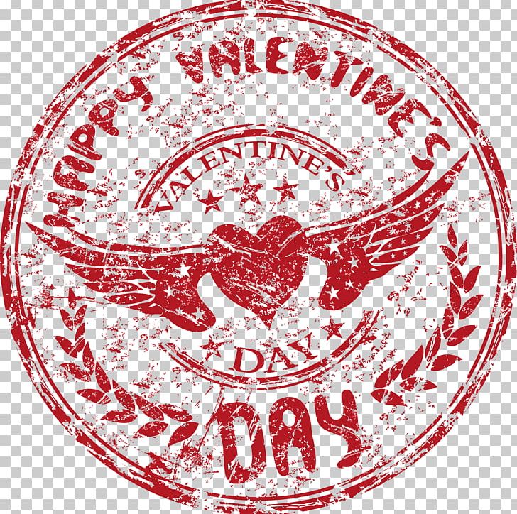Valentine's Day Postage Stamps Rubber Stamp PNG, Clipart, Area, Circle, Heart, Logo, Love Free PNG Download