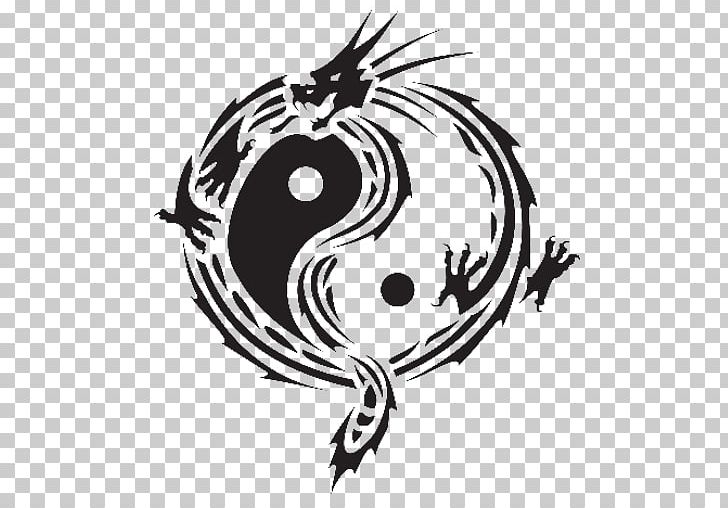 Chinese Dragon Drawing Yin And Yang PNG, Clipart, Art, Black And White, Chinese Dragon, Circle, Dragon Free PNG Download