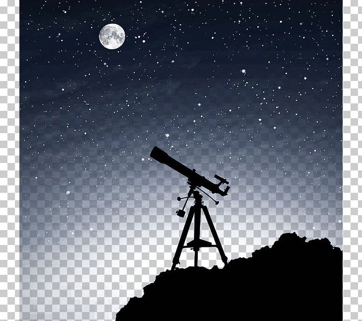 Telescope Silhouette Astronomy Astronomer PNG, Clipart, Astronomical Object, Atmosphere, Computer Wallpaper, Moon, Outer Space Free PNG Download