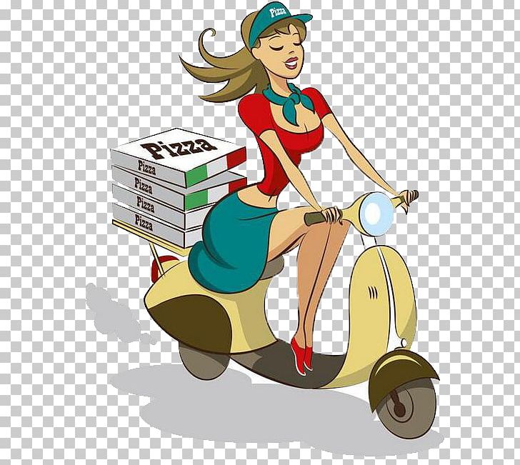 Scooter Pizza Delivery PNG, Clipart, Art, Beauty, Cartoon, Cartoon Pizza, Delivery Free PNG Download