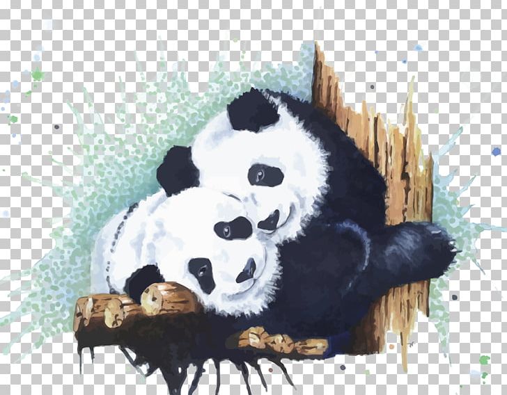 Giant Panda Watercolor Painting Euclidean PNG, Clipart, Animals, Animation, Baby Panda, Bear, Carnivoran Free PNG Download