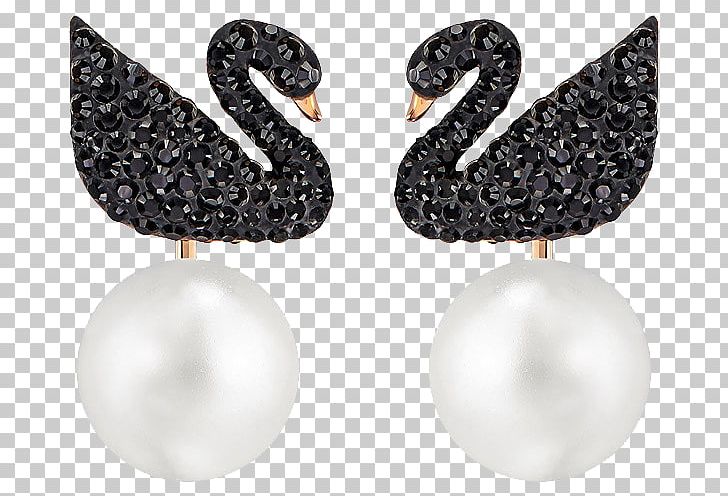 Earring Cygnini Swarovski AG Jewellery Gold Plating PNG, Clipart, Animals, Background Black, Bangle, Black, Black Background Free PNG Download