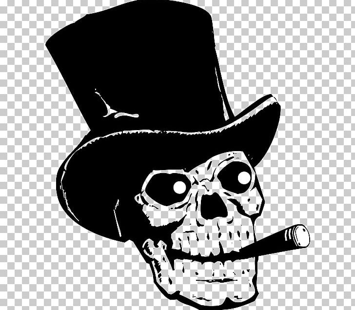 Top Hat Skull PNG, Clipart, Black And White, Bone, Cowboy Hat, Drawing, Fantasy Free PNG Download