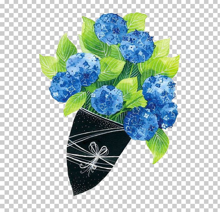 French Hydrangea Flower Illustration PNG, Clipart, Blue, Bouquet Of Flowers, Cartoon, Cornales, Drawing Free PNG Download